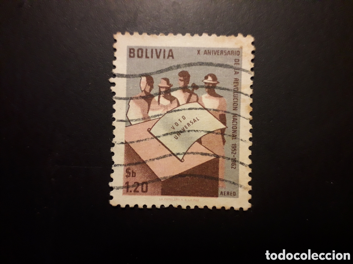 Sellos: BOLIVIA YVERT A 232 SELLO SUELTO USADO 1964 REVOLUCI&Oacute;N VOTACI&Oacute;N PEDIDO M&Iacute;NIMO 3&euro;