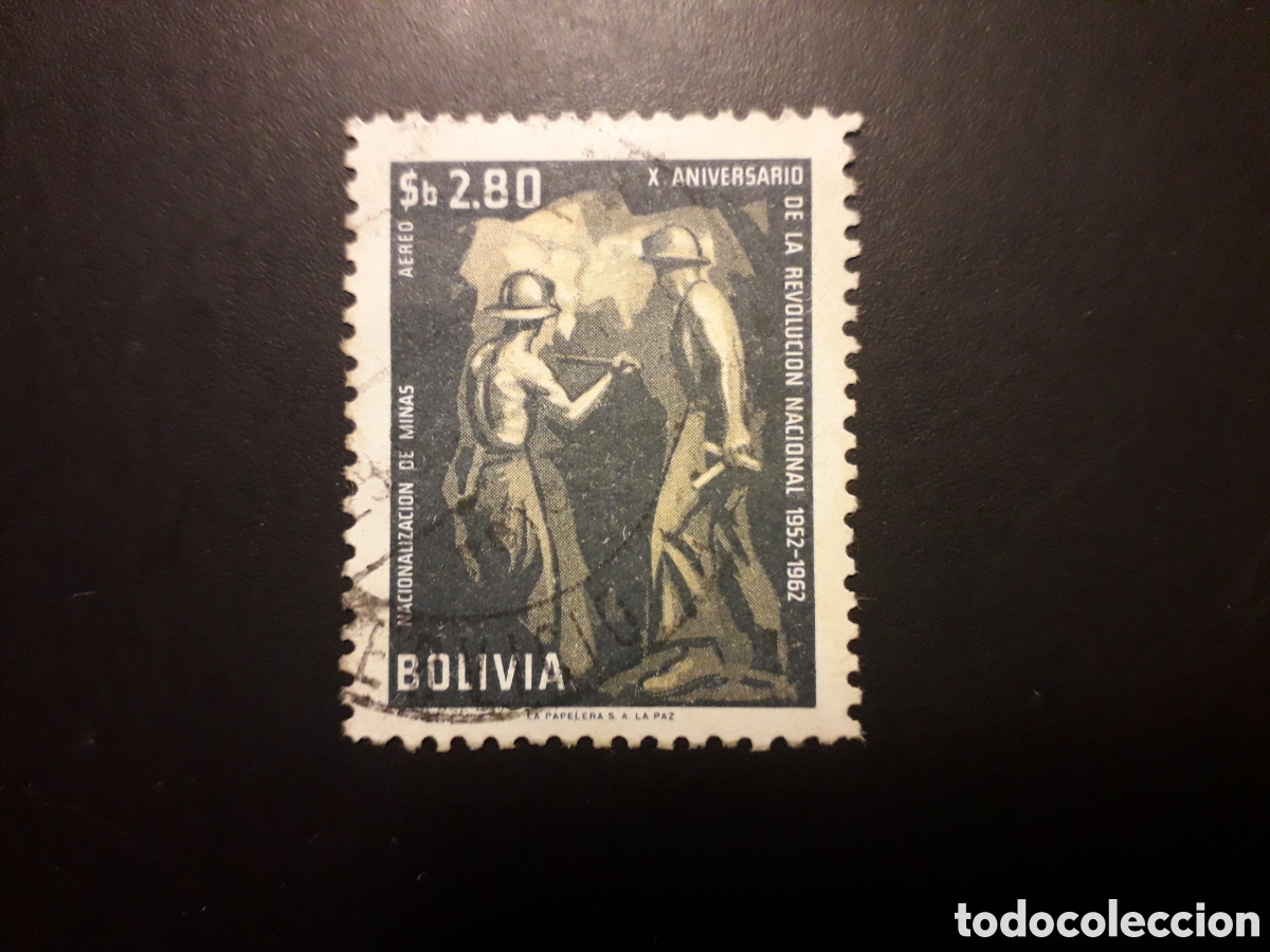 Sellos: BOLIVIA YVERT A 234 SELLO SUELTO USADO 1964 REVOLUCI&Oacute;N MINAS, MINEROS PEDIDO M&Iacute;NIMO 3&euro;