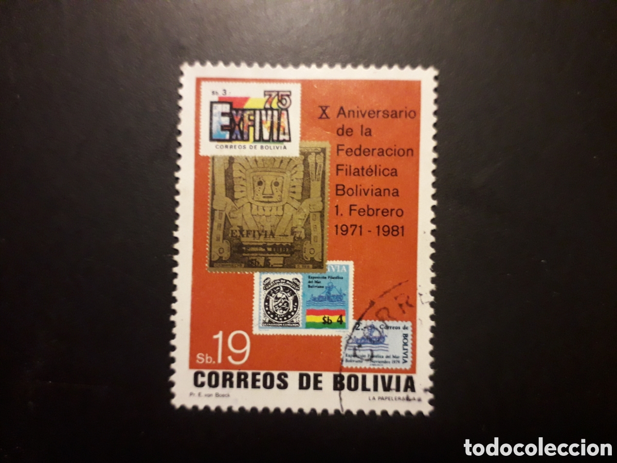Sellos: BOLIVIA YVERT 626 SERIE CTA USADA 1982 FEDERACI&Oacute;N FILAT&Eacute;LICA SELLOS SOBRE SELLOS PEDIDO M&Iacute;NIMO 3&euro;