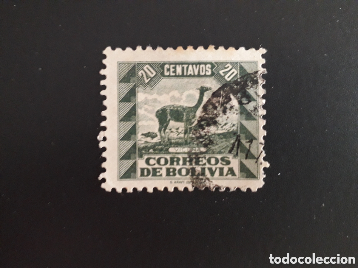 Sellos: BOLIVIA YVERT 227 SELLO SUELTO USADO 1939 FAUNA, VICU&Ntilde;A PEDIDO M&Iacute;NIMO 3&euro;