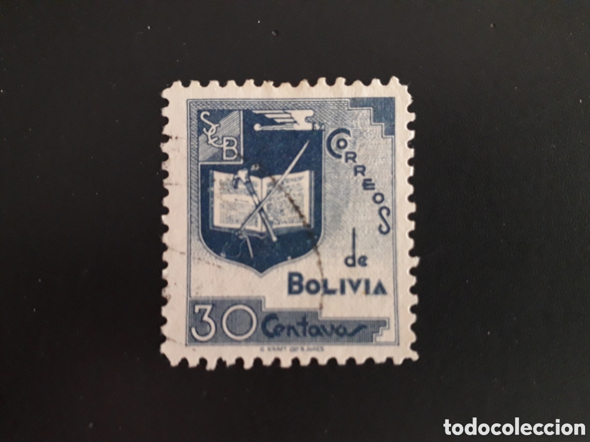 Sellos: BOLIVIA YVERT 229 SELLO SUELTO USADO 1939 ESCUDO PEDIDO M&Iacute;NIMO 3&euro;