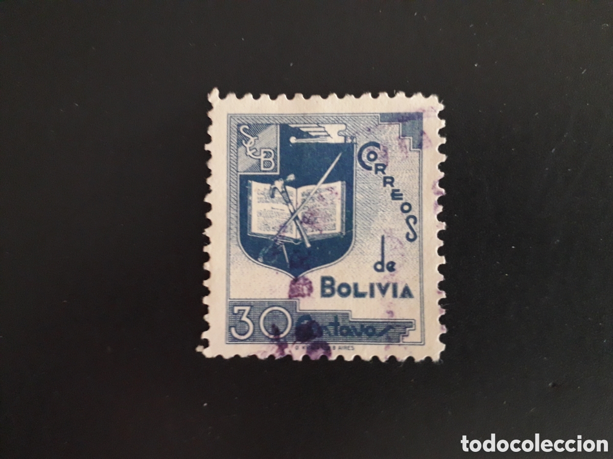 Sellos: BOLIVIA YVERT 229 SELLO SUELTO USADO 1939 ESCUDO PEDIDO M&Iacute;NIMO 3&euro;