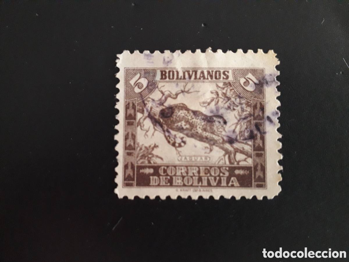 Sellos: BOLIVIA YVERT 239 SELLO SUELTO USADO 1939 FAUNA, JAGUAR PEDIDO M&Iacute;NIMO 3&euro;