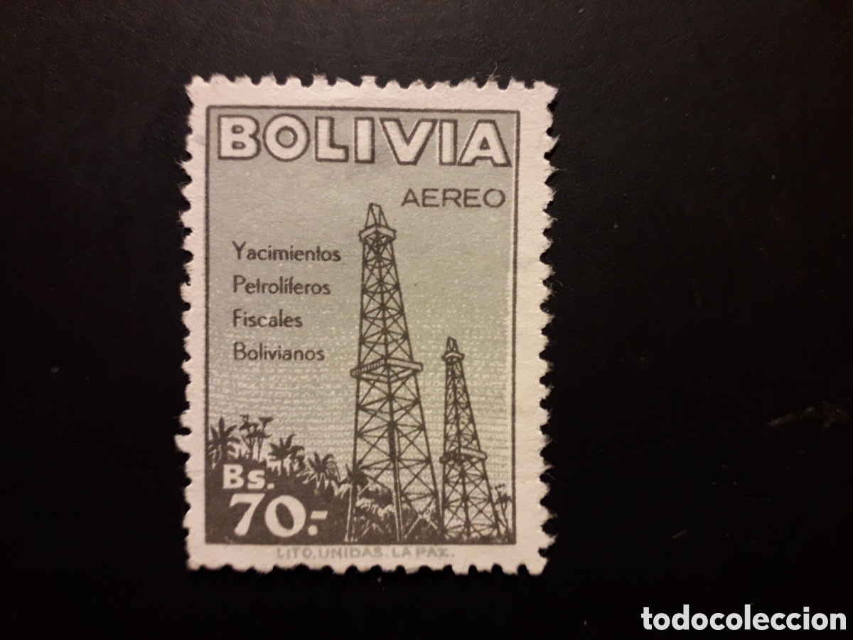 Sellos: BOLIVIA YVERT A 160 SELLO SUELTO USADO 1955 INDUSTRIA PETROLERA PETROLEO PEDIDO M&Iacute;NIMO 3&euro;