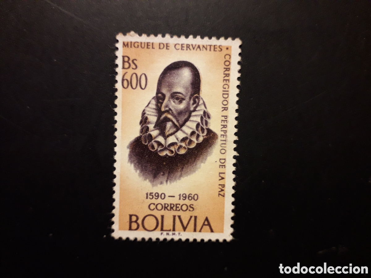 Sellos: BOLIVIA YVERT 418 SELLO SUELTO USADO 1961 MIGUEL DE CERVANTES QUIJOTE LITERATURA PEDIDO M&Iacute;NIMO 3&euro;
