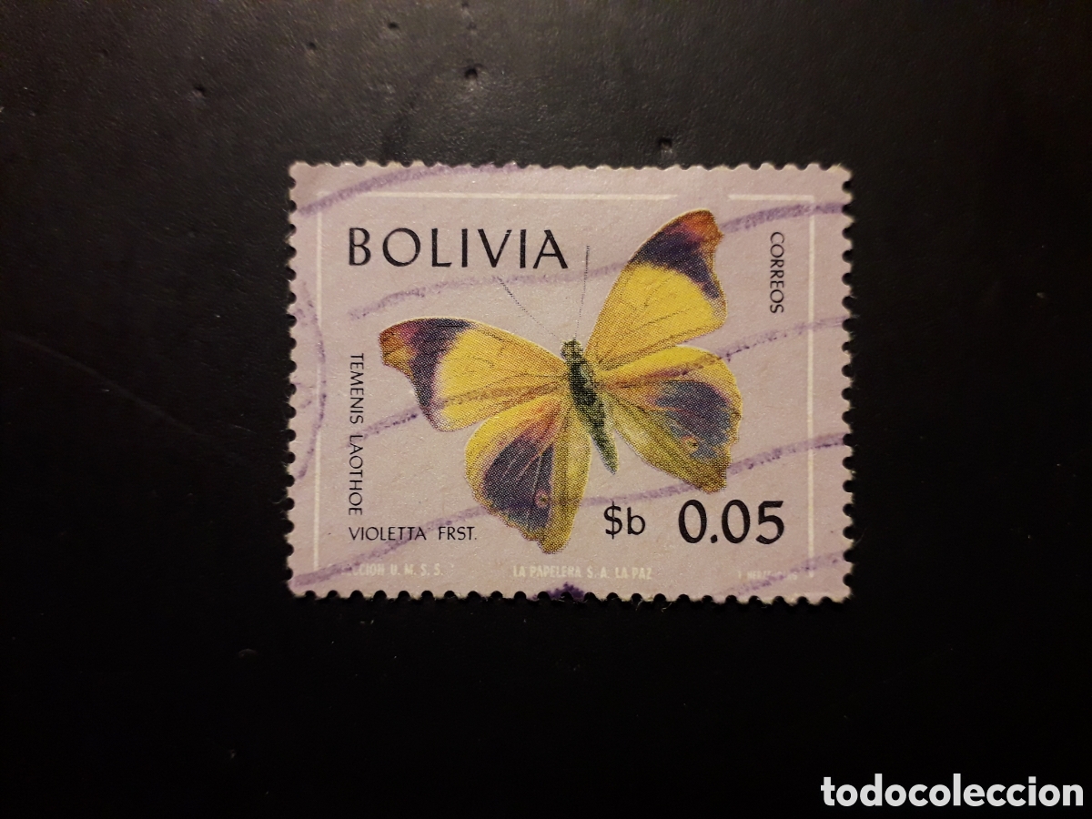Sellos: BOLIVIA YVERT 488 SELLO SUELTO USADO 1970 FAUNA INSECTOS MARIPOSAS PEDIDO M&Iacute;NIMO 3&euro;