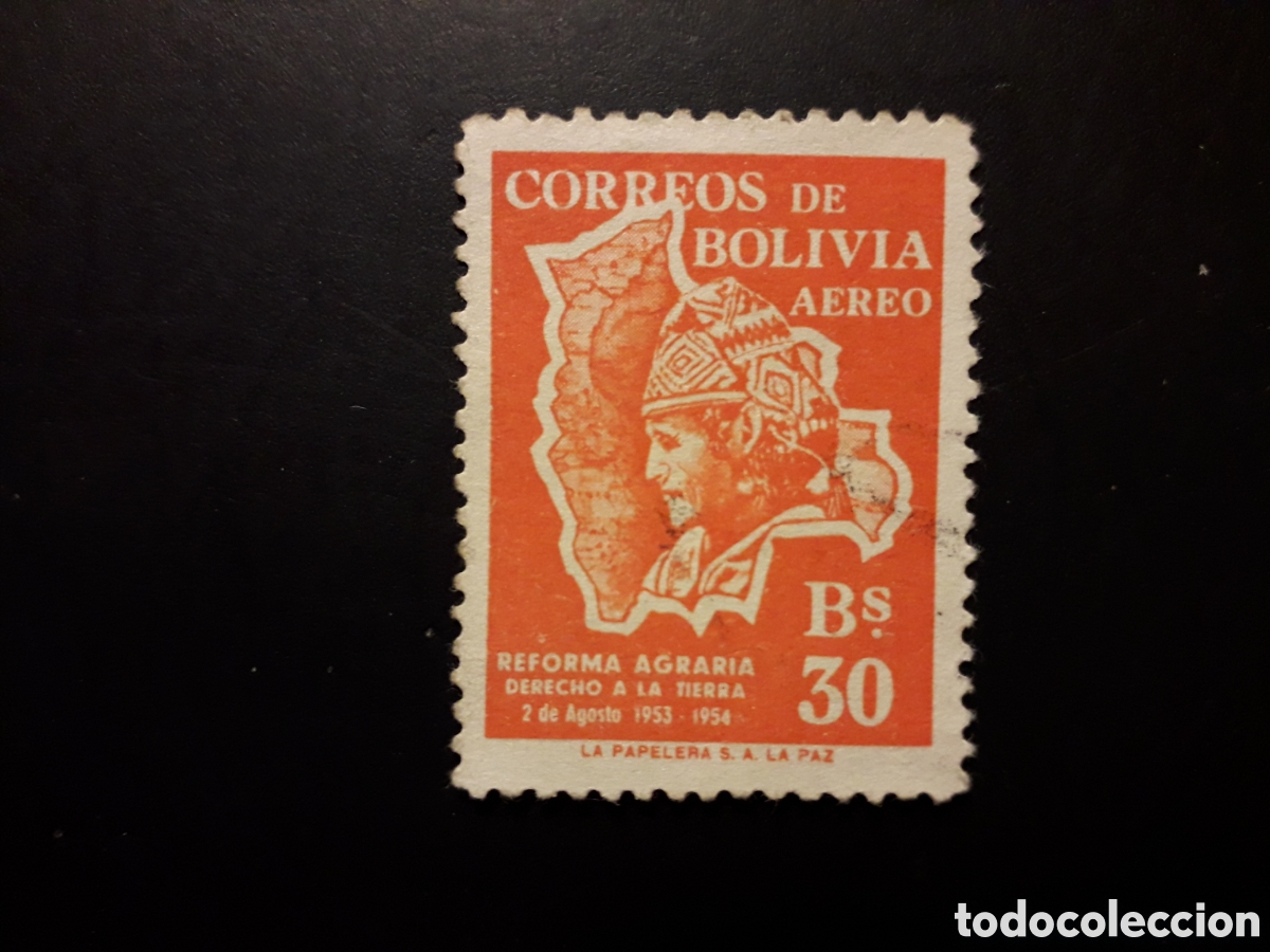 Sellos: BOLIVIA YVERT A 156 SELLO SUELTO USADO 1954 MAPAS, AGRICULTURA PEDIDO M&Iacute;NIMO 3&euro;