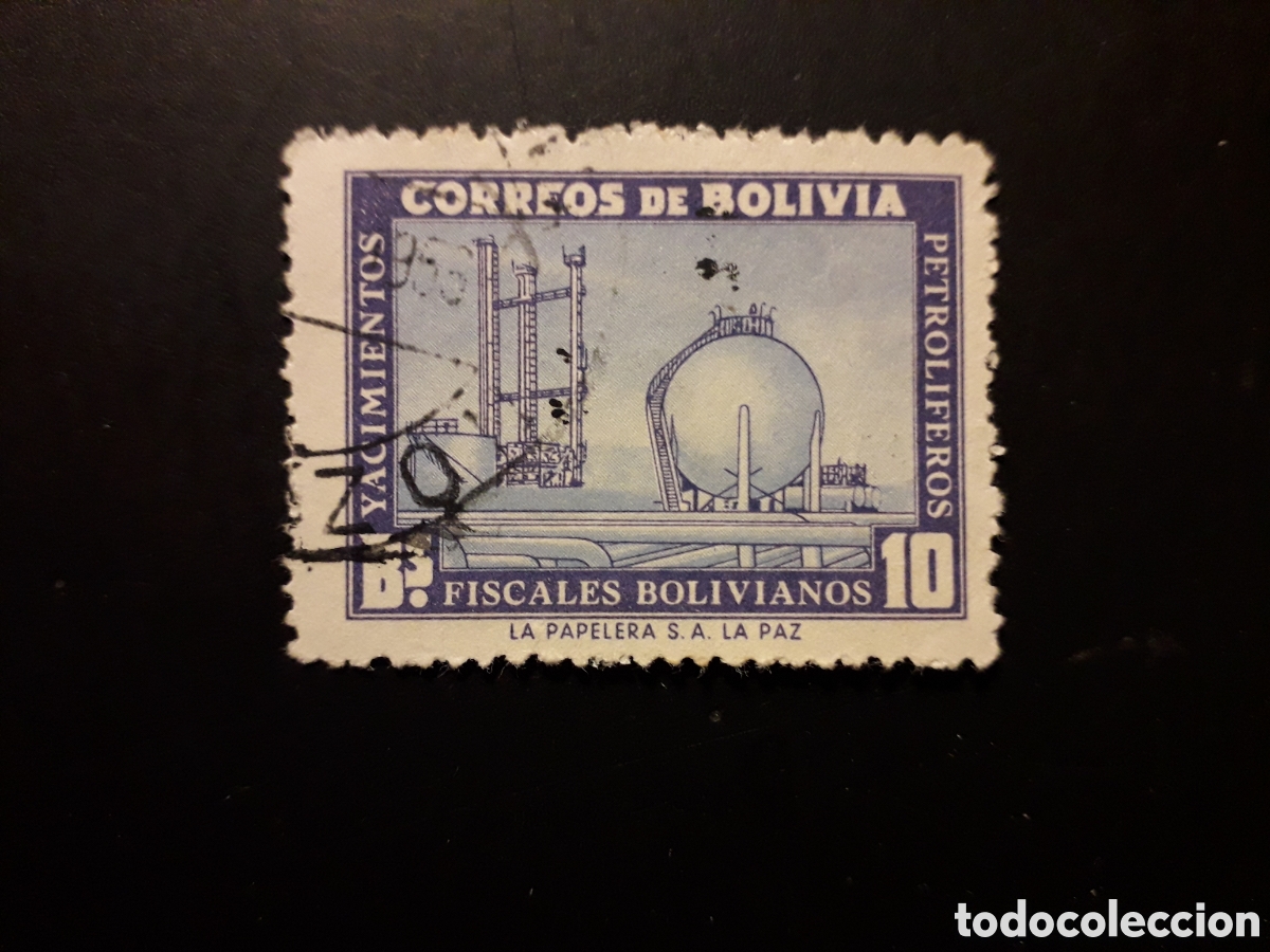 Sellos: BOLIVIA YVERT 355 SELLO SUELTO USADO 1955 INDUSTRIA PETROLERA PETROLEO PEDIDO M&Iacute;NIMO 3&euro;