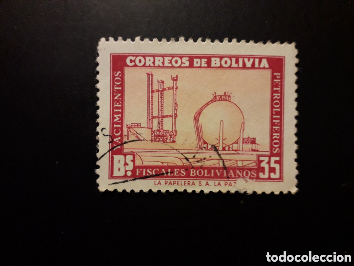Sellos: BOLIVIA YVERT 356 SELLO SUELTO USADO 1955 INDUSTRIA PETROLERA PETROLEO PEDIDO M&Iacute;NIMO 3&euro;