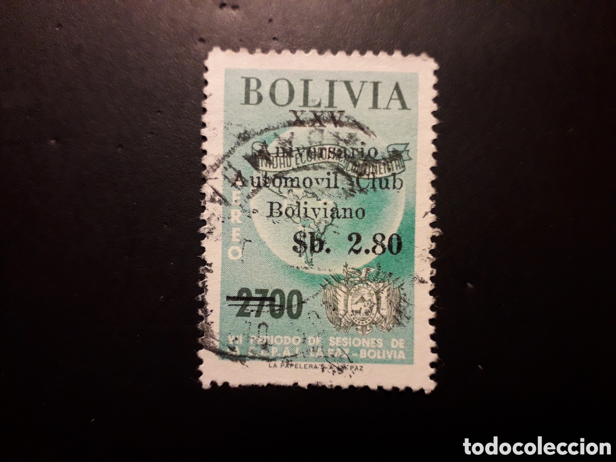 Sellos: BOLIVIA YVERT A 248 SERIE COMPLETA USADA 1966 SOBRECARGADO AUTOM&Oacute;VIL CLUB MAPAS PEDIDO M&Iacute;NIMO 3&euro;