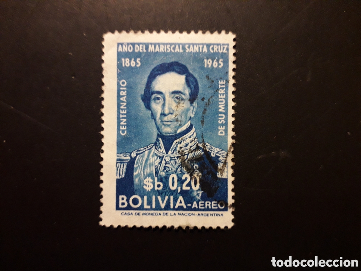 Sellos: BOLIVIA YVERT A 235 SELLO SUELTO USADO 1966 MARISCAL SANTA CRUZ PEDIDO M&Iacute;NIMO 3&euro;