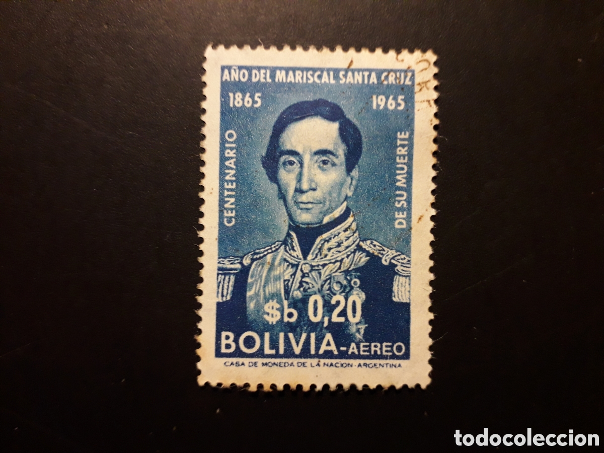 Sellos: BOLIVIA YVERT A 235 SELLO SUELTO USADO 1966 MARISCAL SANTA CRUZ PEDIDO M&Iacute;NIMO 3&euro;