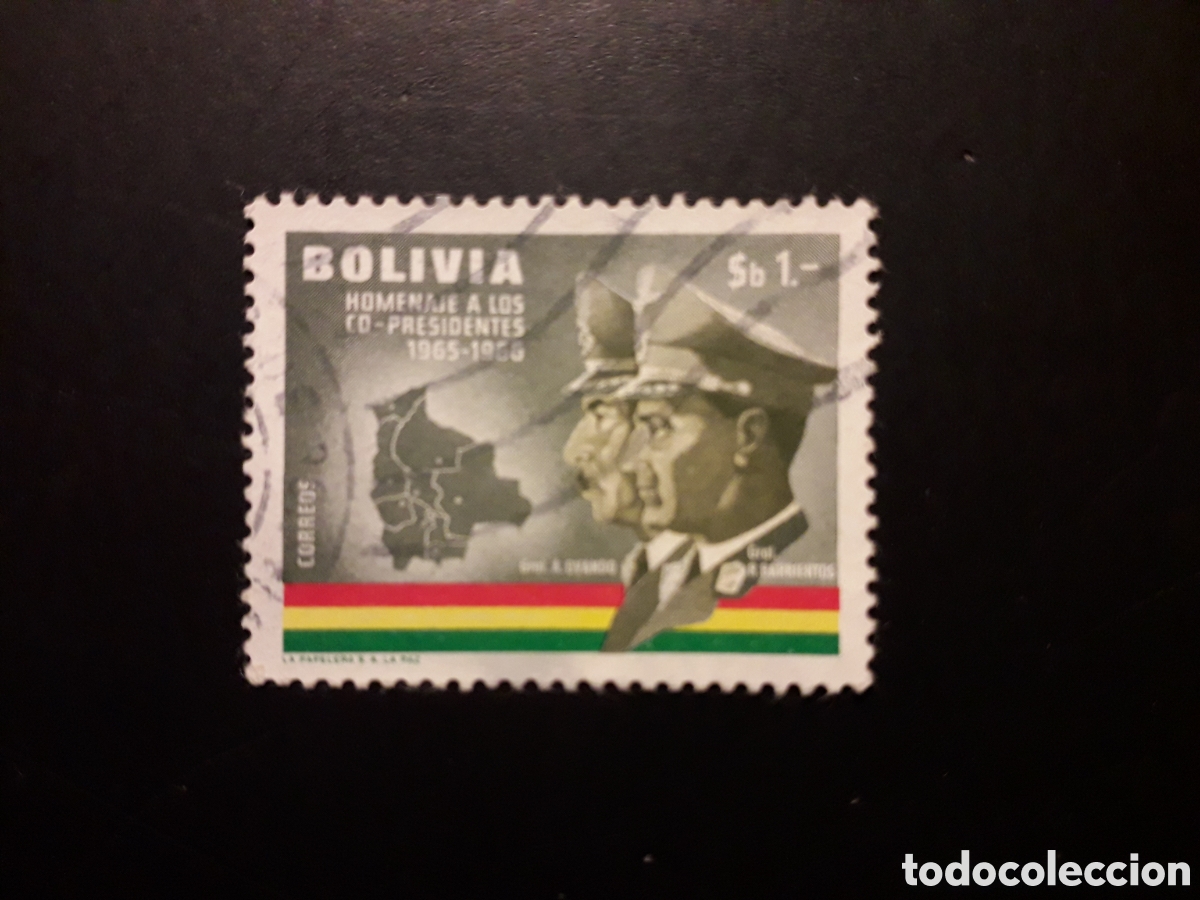 Sellos: BOLIVIA YVERT 458 SELLO SUELTO USADO 1966 CO PRESIDENTES, MAPAS, PEDIDO M&Iacute;NIMO 3&euro;