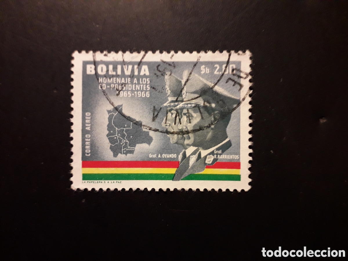 Sellos: BOLIVIA YVERT A 252 SELLO SUELTO USADO 1966 CO PRESIDENTES, MAPAS, PEDIDO M&Iacute;NIMO 3&euro;