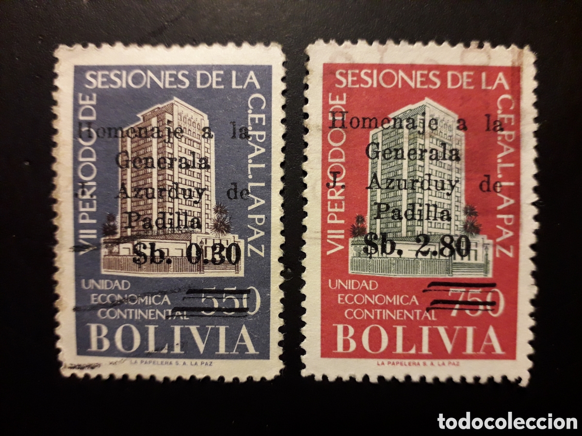 Sellos: BOLIVIA YVERT 455/6 SERIE COMPLETA USADA 1967 SOBRECARGADOS, PEDIDO M&Iacute;NIMO 3&euro;