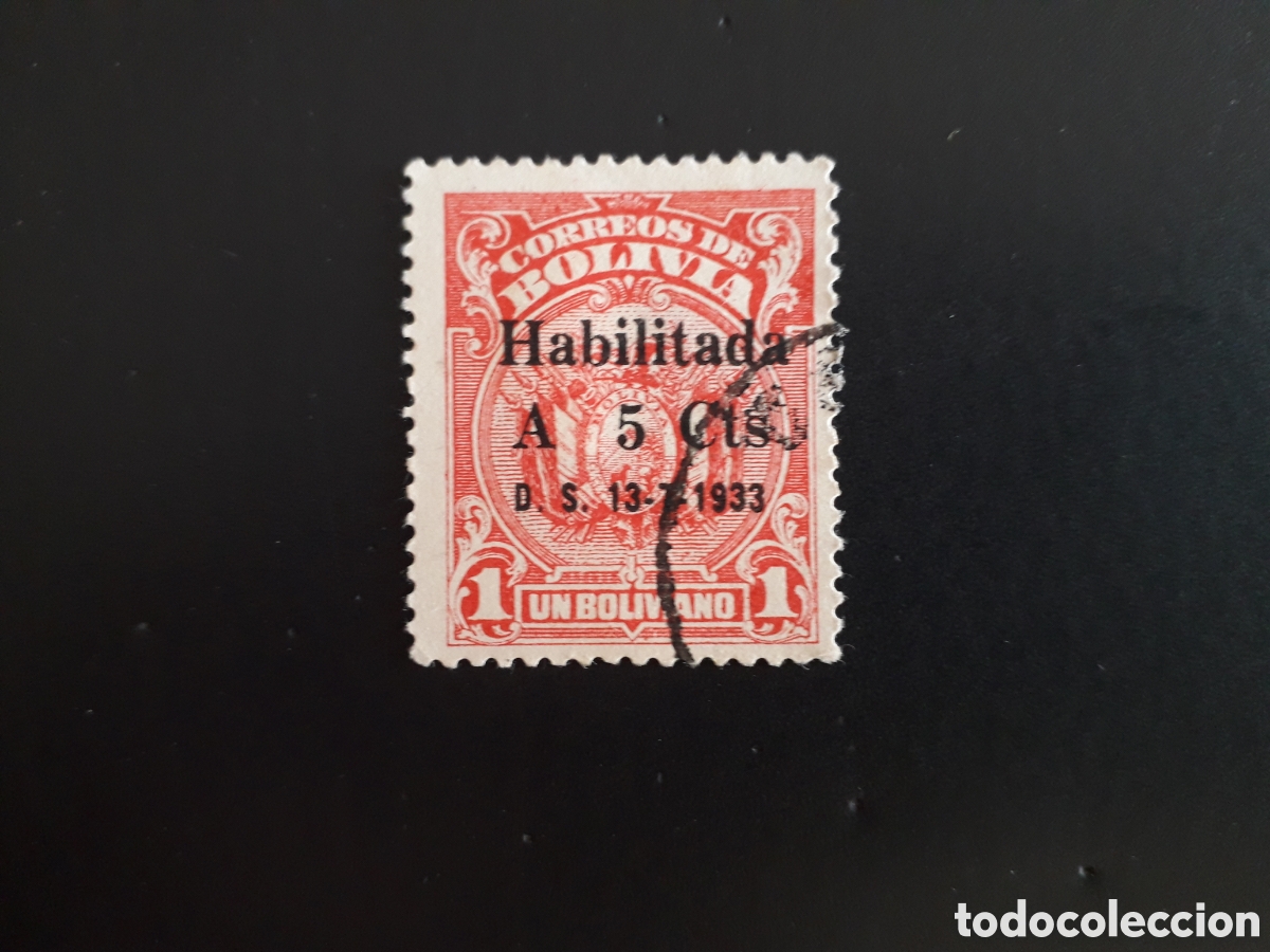 Sellos: BOLIVIA YVERT 179 SELLO SUELTO USADO 1933 SOBRECARGADO PEDIDO M&Iacute;NIMO 3&euro;