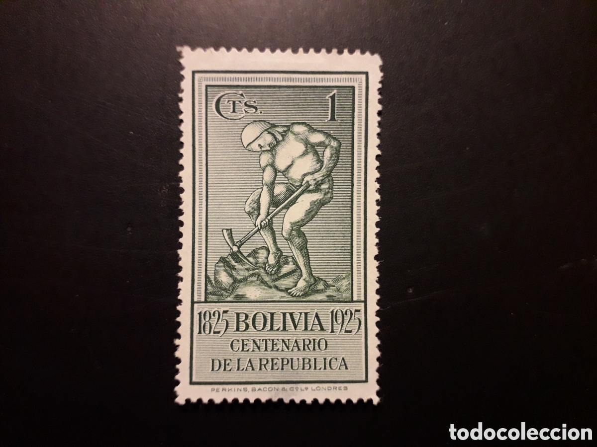 Sellos: BOLIVIA YVERT 132 SELLO SUELTO SIN GOMA 1925 100&deg; DE LA REP&Uacute;BLICA MINERO PEDIDO M&Iacute;NIMO 3&euro;