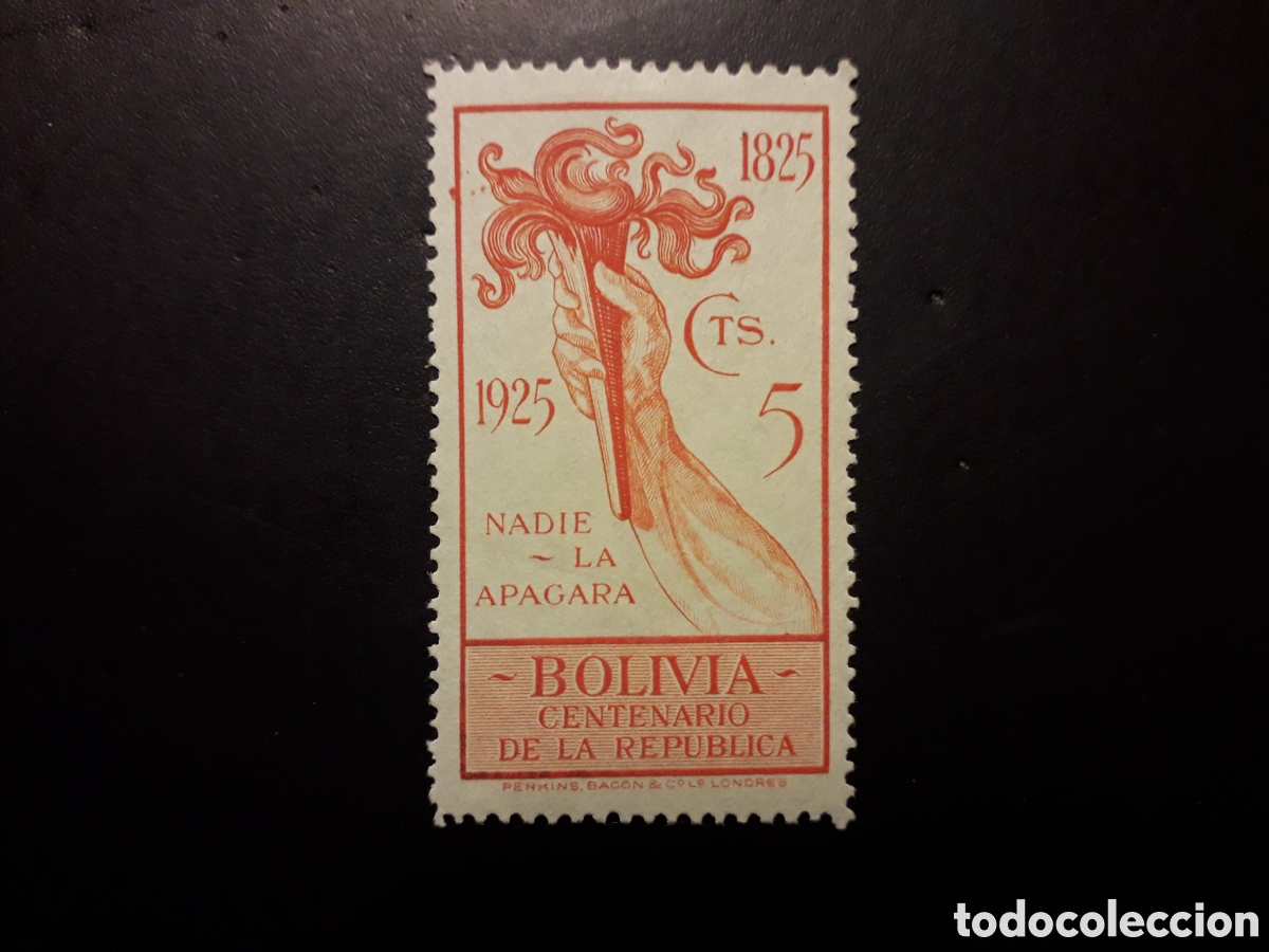 Sellos: BOLIVIA YVERT 133 SELLO SUELTO SIN GOMA 1925 100&deg; DE LA REP&Uacute;BLICA, MANOS PEDIDO M&Iacute;NIMO 3&euro;
