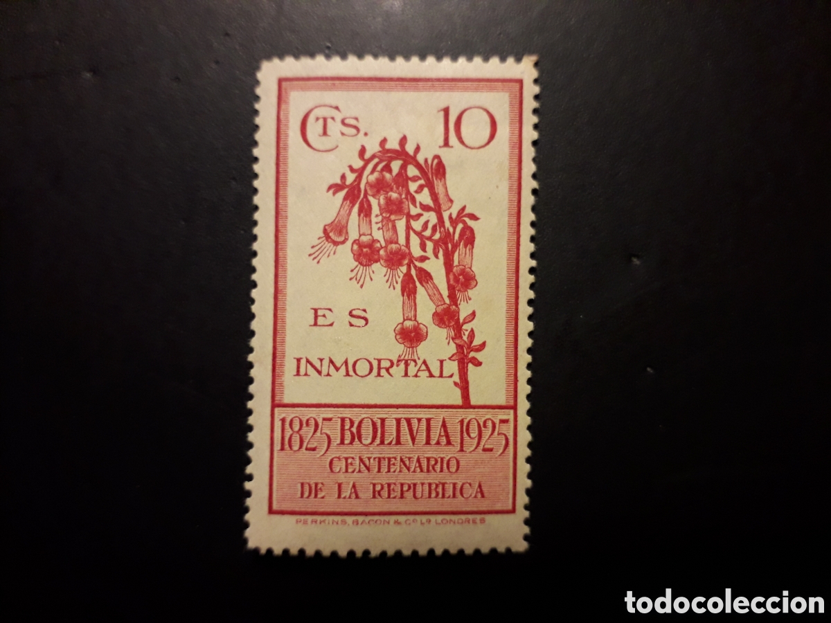 Sellos: BOLIVIA YVERT 133A SELLO SUELTO NUEVO CON CHARNELA 1925 100&deg; DE LA REP&Uacute;BLICA FLORES PEDIDO M&Iacute;NIMO 3&euro;