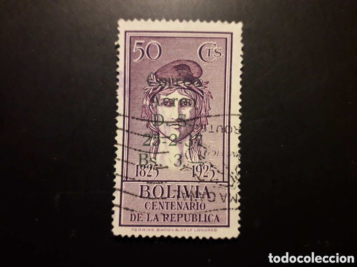 Sellos: BOLIVIA YVERT 210 SELLO SUELTO USADO 1937 SOBRECARGADO PEDIDO M&Iacute;NIMO 3&euro;