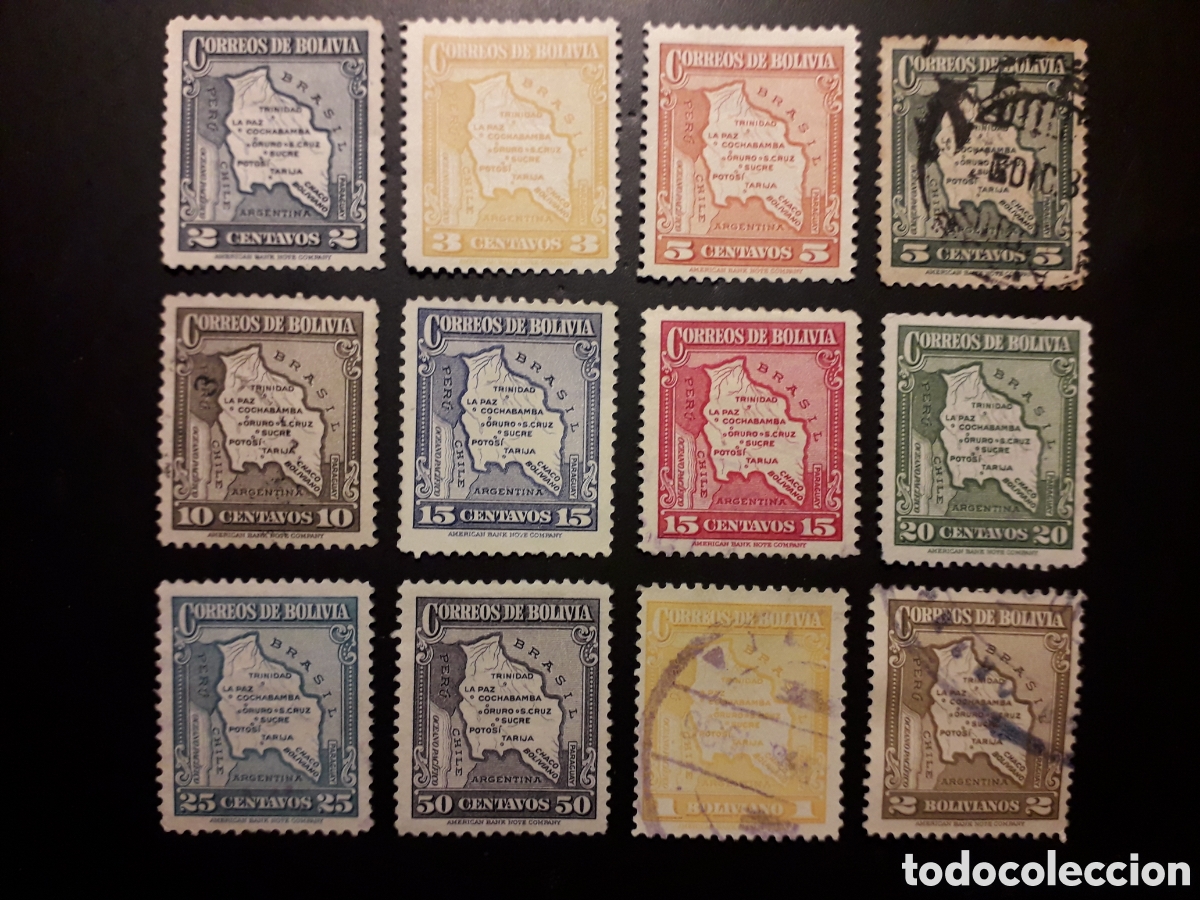 Sellos: BOLIVIA YVERT 190/203 SIN 199 Y 200 SERIE CORTA MAYOR&Iacute;A SIN GOMA 1935 MAPAS PEDIDO M&Iacute;NIMO 3&euro;