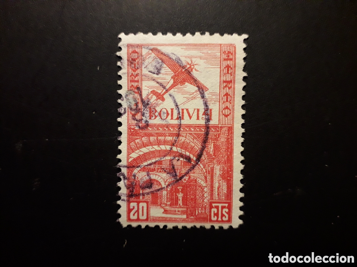 Sellos: BOLIVIA YVERT A 40 SELLO SUELTO USADO 1938 AVIONES PEDIDO M&Iacute;NIMO 3&euro;