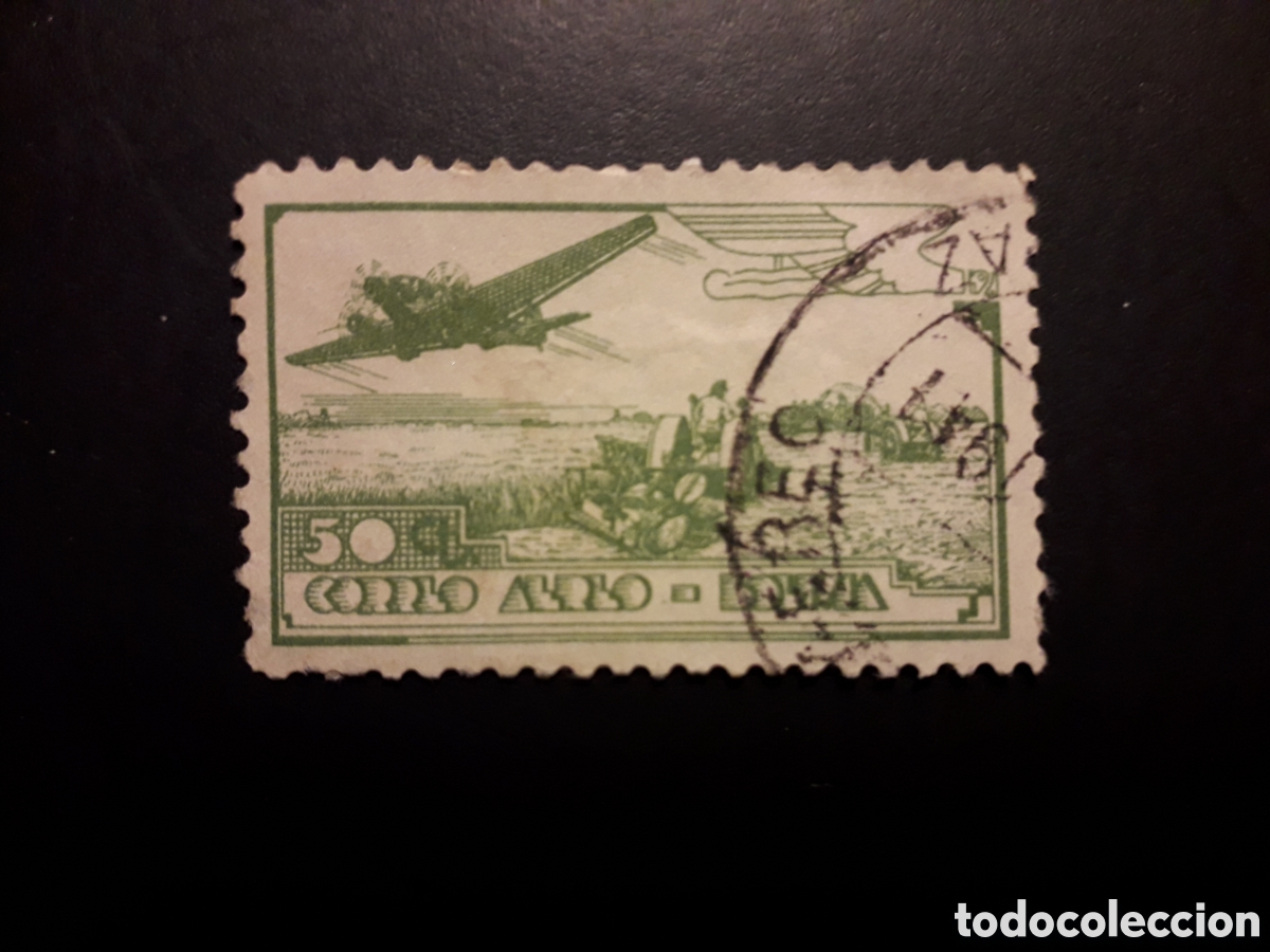 Sellos: BOLIVIA YVERT A 43 SELLO SUELTO USADO 1938 AVIONES PEDIDO M&Iacute;NIMO 3&euro;