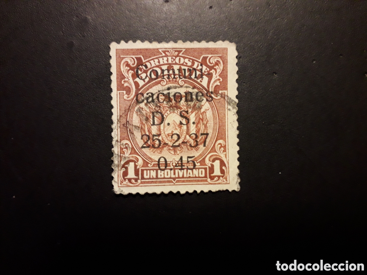 Sellos: BOLIVIA YVERT 207 SELLO SUELTO USADO 1937 SOBRECARGADO PEDIDO M&Iacute;NIMO 3&euro;