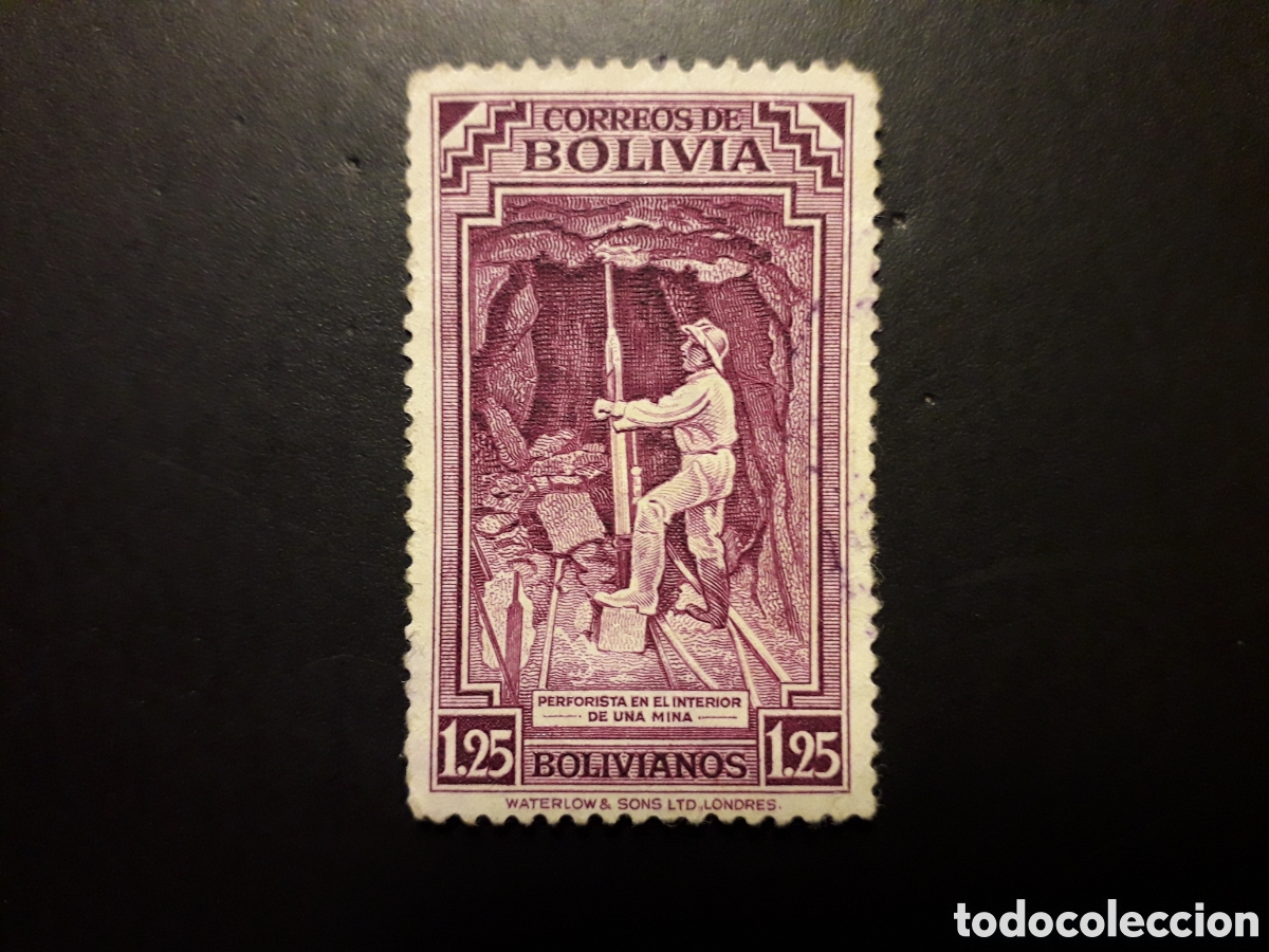 Sellos: BOLIVIA YVERT 266 SELLO SUELTO USADO 1943 MINERO, MINAS, MINER&Iacute;A PEDIDO M&Iacute;NIMO 3&euro;