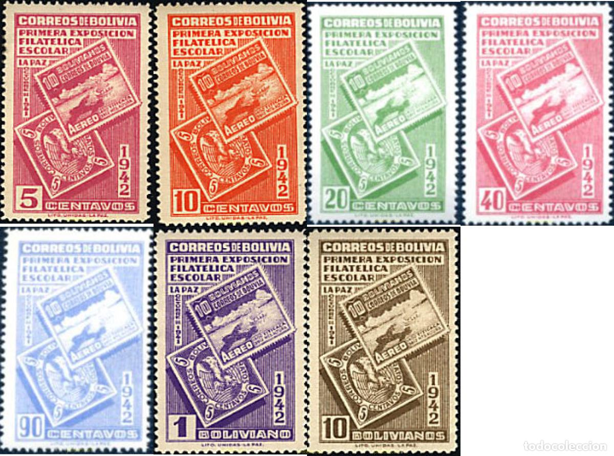 Timbres: 371593 HINGED BOLIVIA 1942 PRIMERA EXPOSICION FILATELICA ESCOLAR