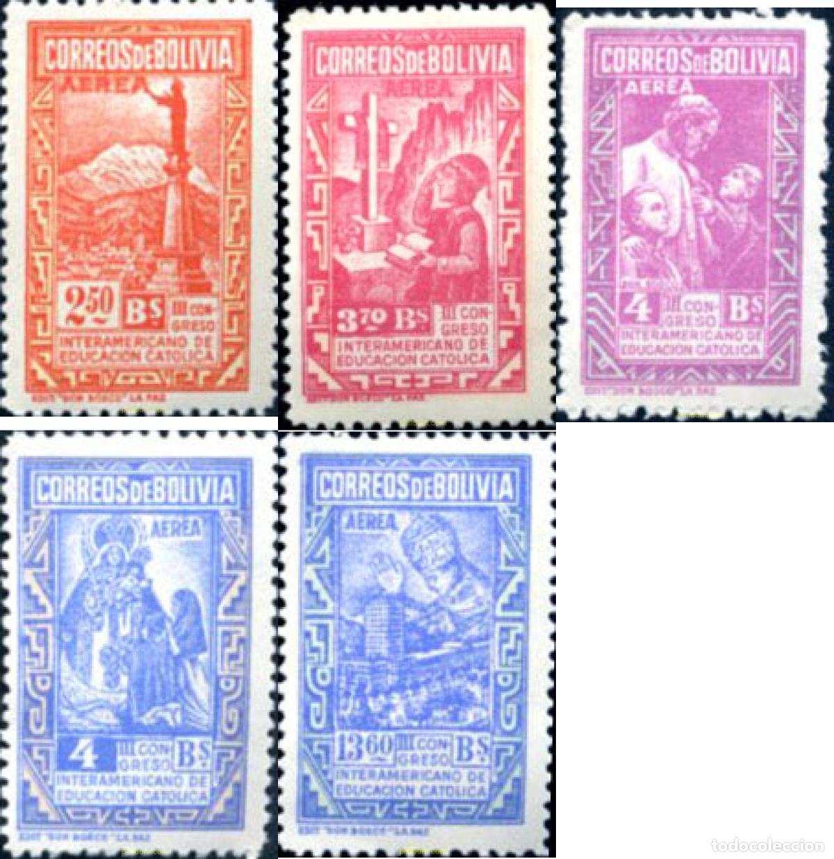 Sellos: 628097 HINGED BOLIVIA 1948 3 CONGRESO INTERNACIONAL DE EDUCACION CATOLICA