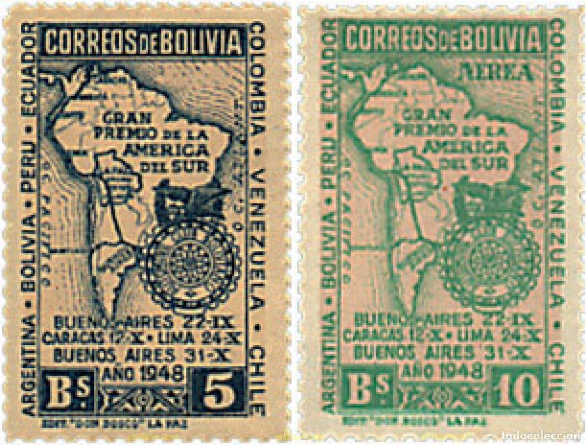 Sellos: 39425 MNH BOLIVIA 1948 GRAN PREMIO AUTOMOVILISTICO DE AMERICA DEL SUR