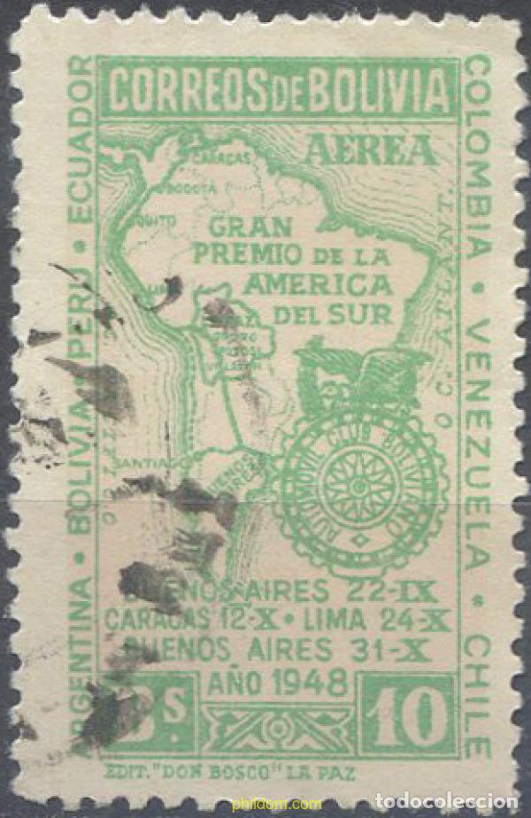 Sellos: 665683 USED BOLIVIA 1948 GRAN PREMIO AUTOMOVILISTICO DE AMERICA DEL SUR