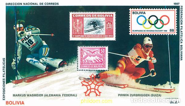 Stamps: 72601 MNH BOLIVIA 1987 15 JUEGOS OLIMPICOS INVIERNO CALGARY 1988