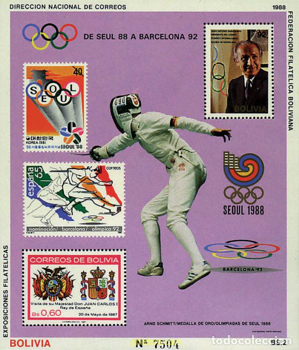 Stamps: 68664 MNH BOLIVIA 1988 24 JUEGOS OLIMPICOS VERANO SEUL 1988