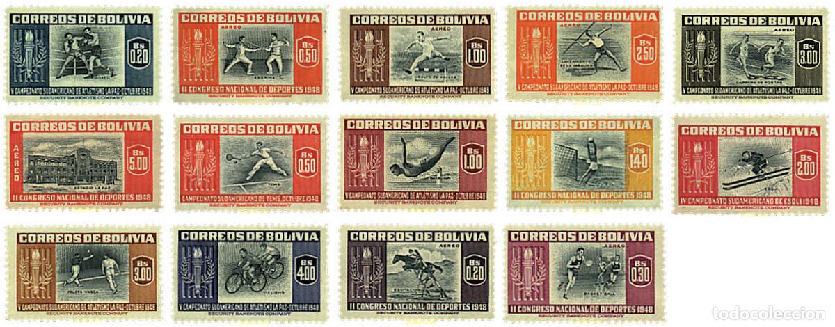 Briefmarken: 70232 HINGED BOLIVIA 1951 5&ordm; CAMPEONATO SUDAMERICANO DE ATLETISMO