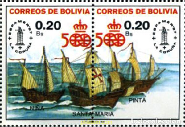 Sellos: 292438 MNH BOLIVIA 1987 500 ANIVERSARIO DEL DESCUBRIMIENTO DE AMERICA