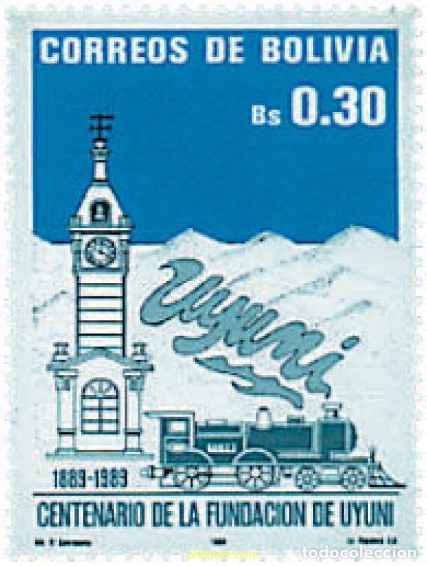 Sellos: 57711 MNH BOLIVIA 1989 CENTENARIO DE LA FUNDACION UYUNI