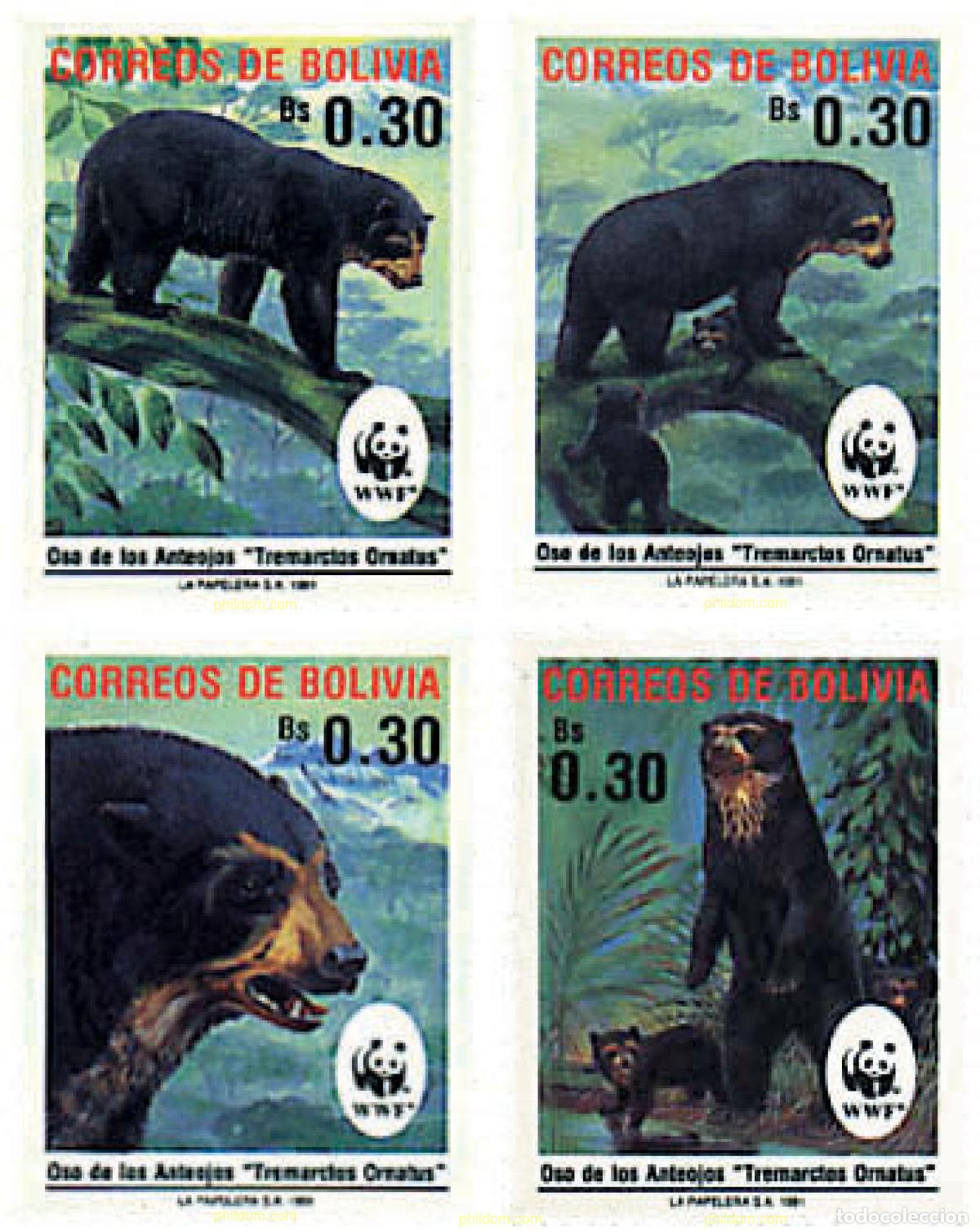 Sellos: 75202 MNH BOLIVIA 1991 OSO DE ANTEOJOS