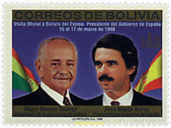 Sellos: 35563 MNH BOLIVIA 1998 VISITA DEL PRESIDENTE ESPA&Ntilde;OL J. M&ordf; AZNAR A BOLIVIA