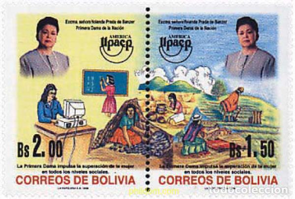 Sellos: 6410 MNH BOLIVIA 1998 AMERICA-UPAEP 1998 - MUJERES CELEBRES