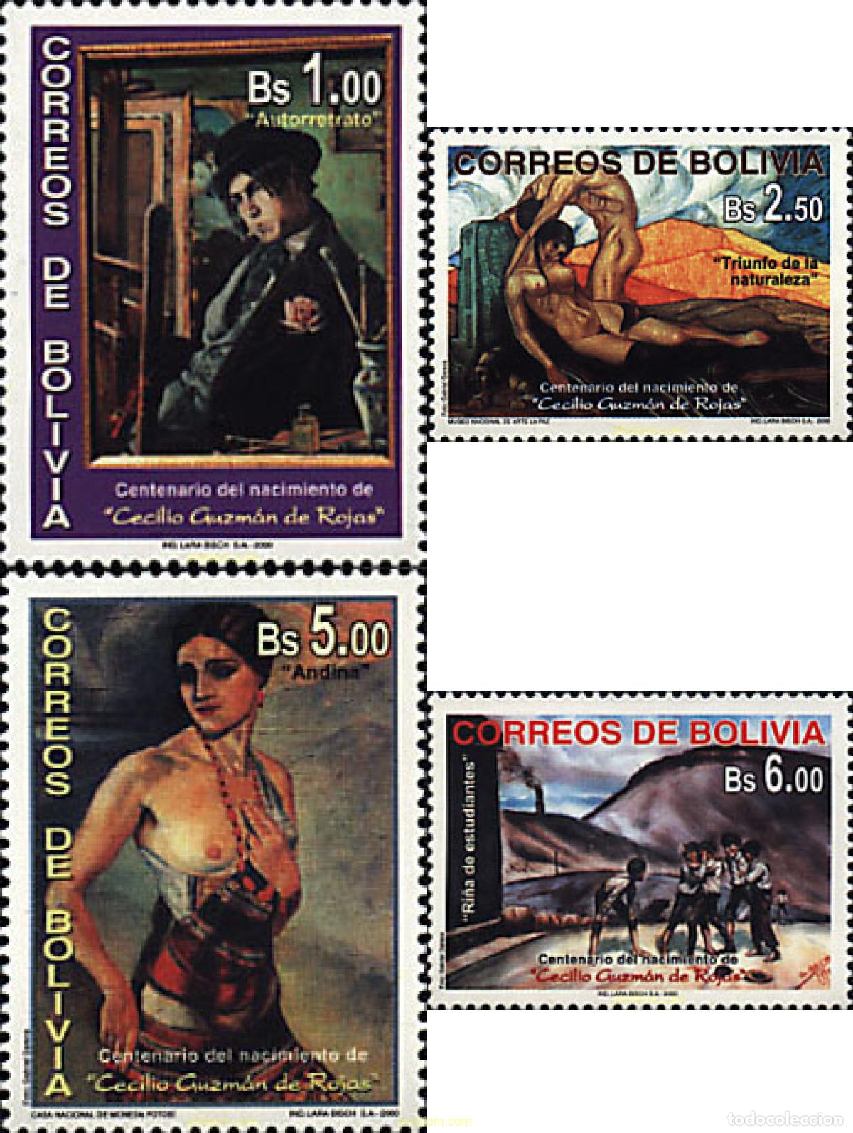 Sellos: 64010 MNH BOLIVIA 2000 CENTENARIO DEL NACIMIENTO DE CECILIO GUZMAN DE ROJAS (1899-1950)