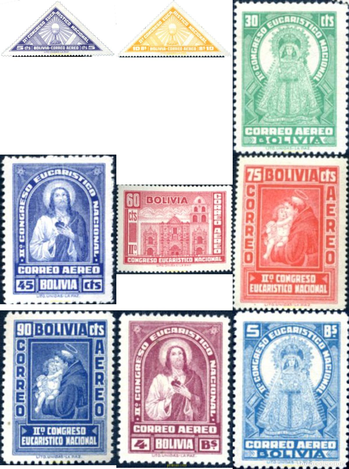 Sellos: 789707 MNH BOLIVIA 1939 CONGRESO EUCARISTICO NACIONAL