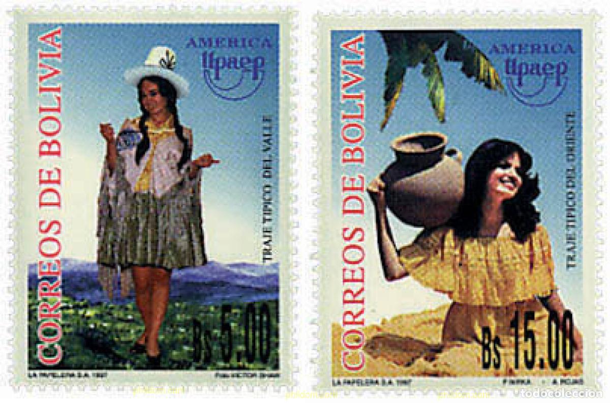 Sellos: 35840 MNH BOLIVIA 1997 AMERICA-UPAEP 1996 - TRAJES REGIONALES