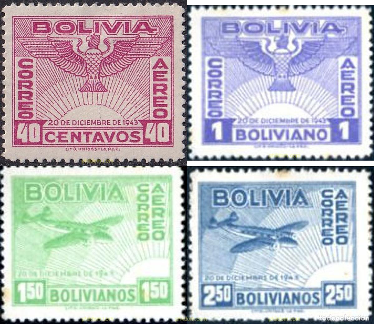 Sellos: 292939 MNH BOLIVIA 1944 ANIVERSARIO DE LA REVOLUCION