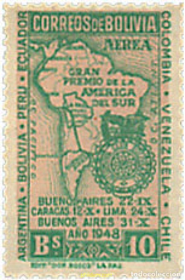 Sellos: 790084 HINGED BOLIVIA 1948 GRAN PREMIO AUTOMOVILISTICO DE AMERICA DEL SUR