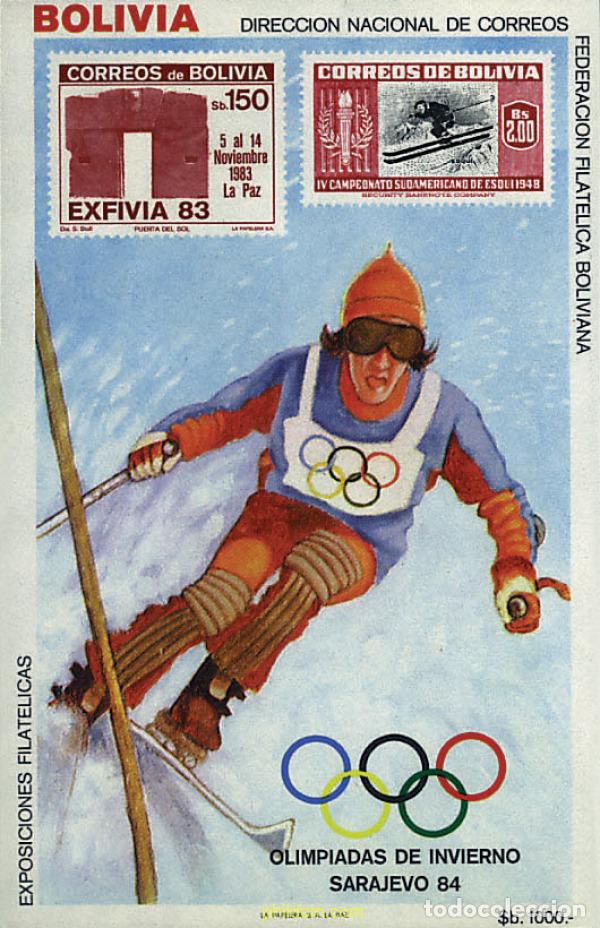Sellos: 70549 MNH BOLIVIA 1984 14 JUEGOS OLIMPICOS INVIERNO SARAJEVO 1984