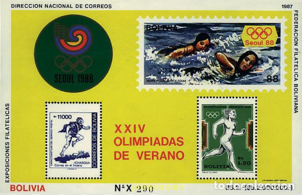 Sellos: 68659 MNH BOLIVIA 1987 24 JUEGOS OLIMPICOS VERANO SEUL 1988