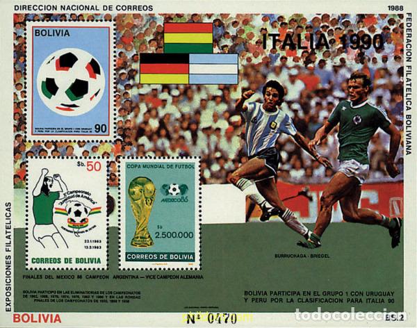 Sellos: 68665 MNH BOLIVIA 1988 COPA DEL MUNDO DE FUTBOL. ITALIA-90