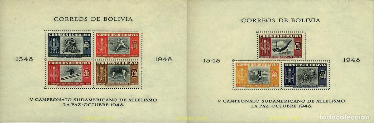 Sellos: 790177 HINGED BOLIVIA 1951 5 CAMPEONATO SUDAMERICANO DE ATLETISMO